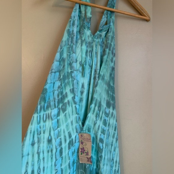 Nectar creations tie dye halter dress resort wear vacation beach handkerchief - Picture 4 of 8